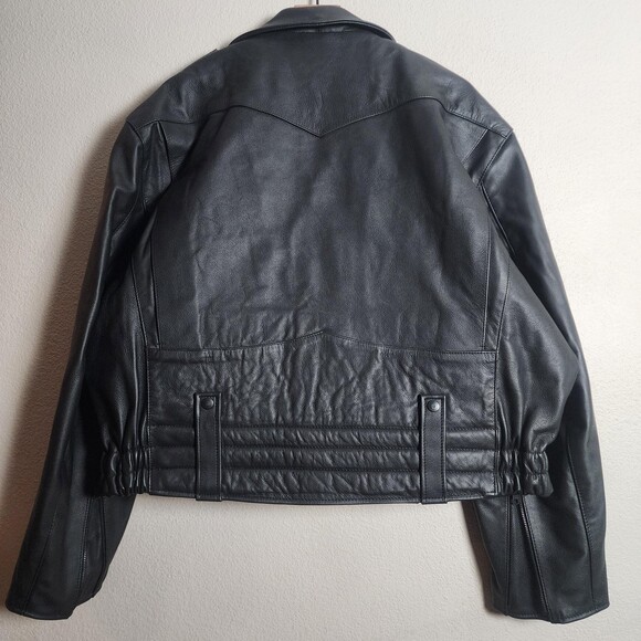 Taylor's Leatherwear Jacket Mens XL Black Leather Motorcycle Type 4473-Z - Picture 8 of 12